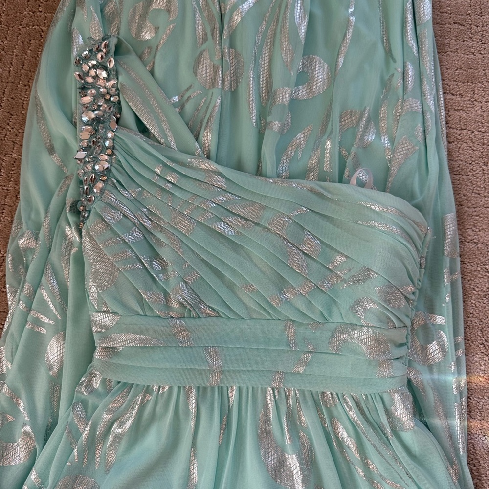 City Studio Mint Green and Silver Dress